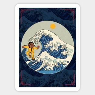 KUNG FU GREAT WAVE OF EUPHORIA BLUE POSTER Sticker